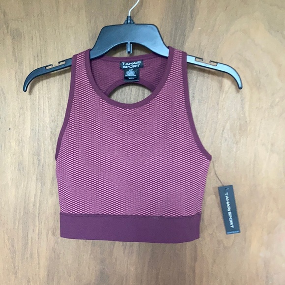 Tahari sport bubble knit keyhole sports bra top S / M or L / XL - Picture 7 of 17